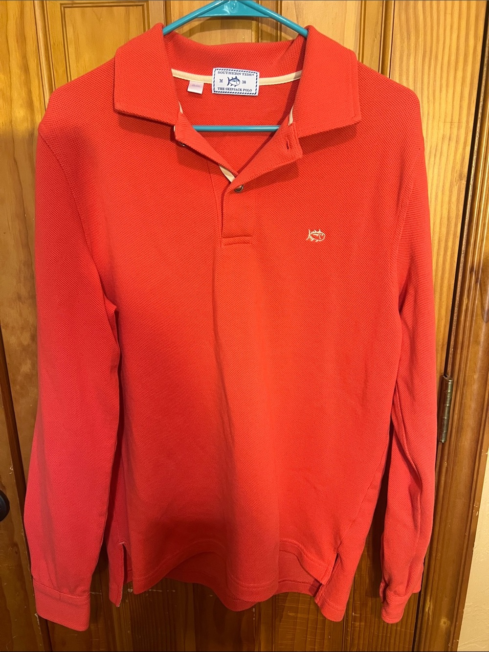 Men’s Southern Tide Long-Sleeve Skipjack Polo with Embroidered Fish Logo medium